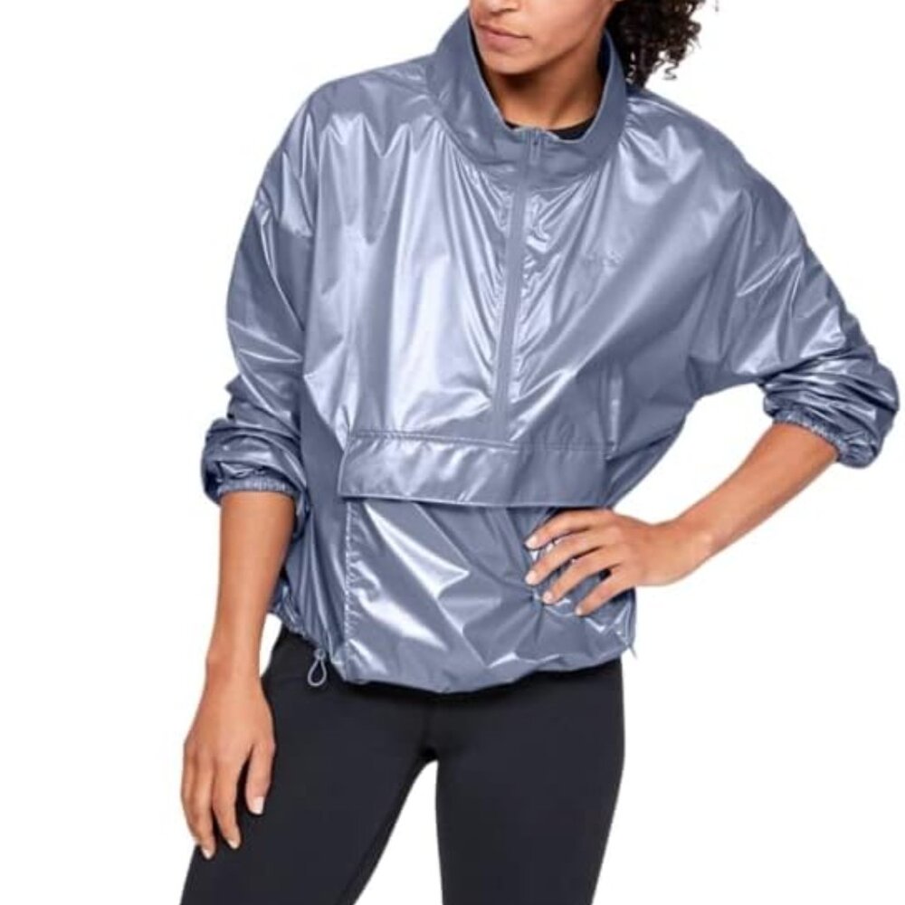 Under Armour Storm Athletic Windbreaker Anorak in Metallic Periwinkle